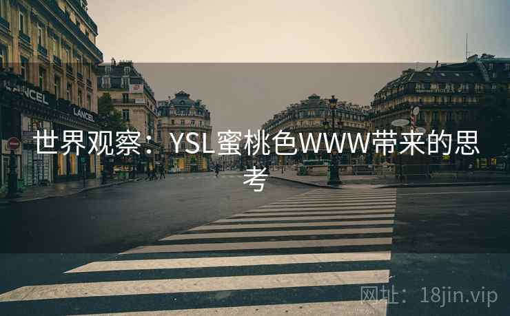 世界观察:YSL蜜桃色WWW带来的思考 世界观察:YSL蜜桃色WWW带来的思考